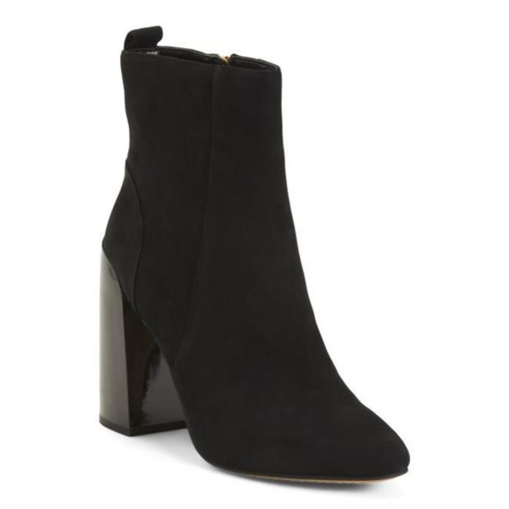 VINCE CAMUTO Suede Enverna Ankle Booties - Black - 7